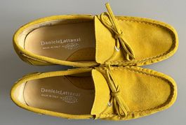 Bequeme Damen-Lederschuhe, gelb, Grösse 40