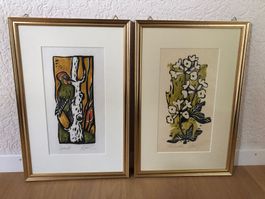2 Bilder (Originale) - Specht & Primeln von Kobi Baumgartner