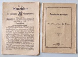 Kt. Graubünden Amtsblatt 1916 / Flem (Flims) Verfassung 1908