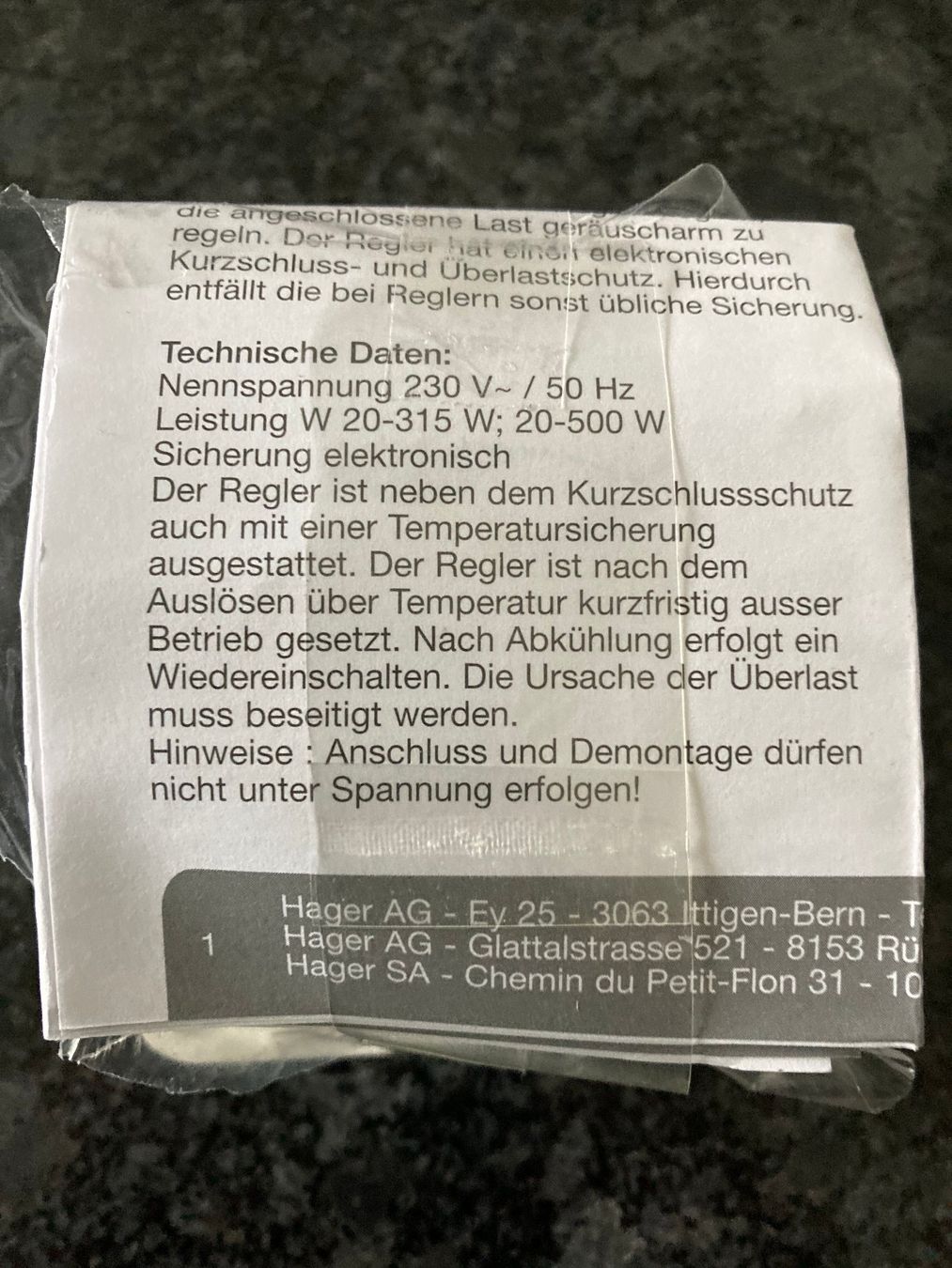 Hager Interruttori: Lichtregler Dimmerschalter  NEU – Nuovo (secondo la descrizione) da Emmen venduto da Haport 1