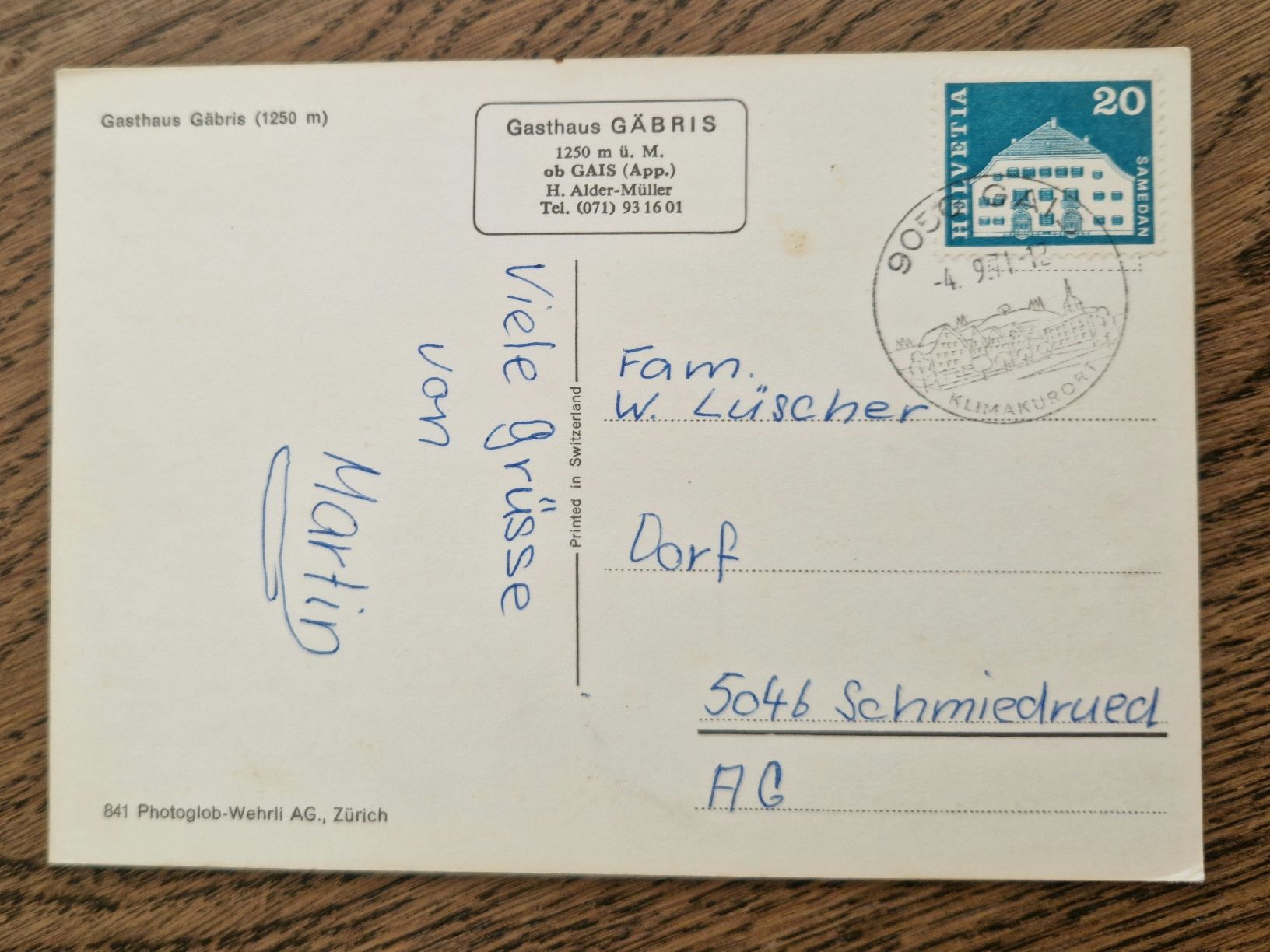 Cartoline postali: Gasthsus Gävris – Usato da Ebikon venduto da Donar50 1