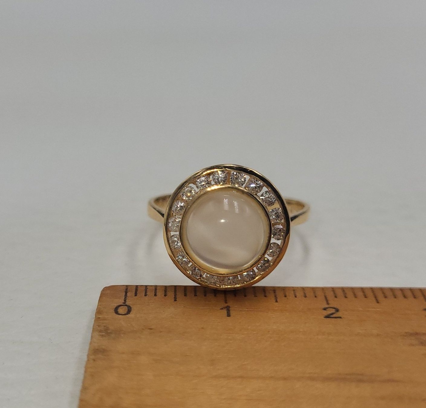Anelli: Gold 585 Ring Mit Mondstein und steine – Usato da Wald ZH venduto da Dasilver 1