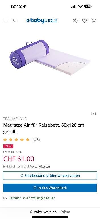 Betten: Kinder Reisebett Neu mit Matratze  – Gebraucht aus Zürich von georg17 1