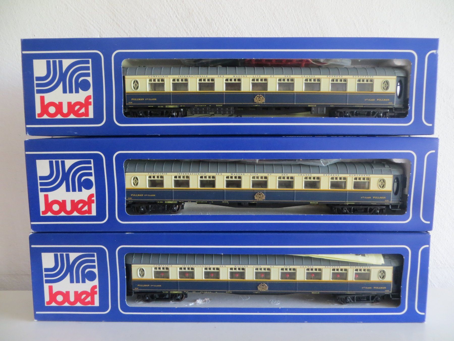 Jouef Modelleisenbahnen: Jouef H0: Set mit 3 CIWL-Pullman-Wagen, GS, mit OVP – Gebraucht aus St.Gallen von gnumolo