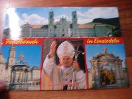 Postkarte Papstbesuch in Einsiedeln, 1984, Sonder-Stempel