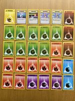 30x Pokemon Karten Energie Trainer gemischt Basis Set 1999
