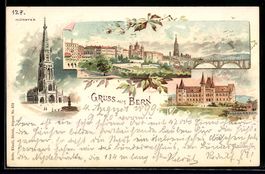 Litho Bern, Teilansicht, Münster, Ortsp