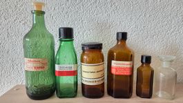 Konvolut Apothekerflaschen Giftflaschen aus Glas