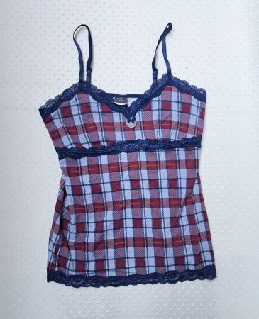 NEU! Kariertes Spitzentop, Gr. 146/152