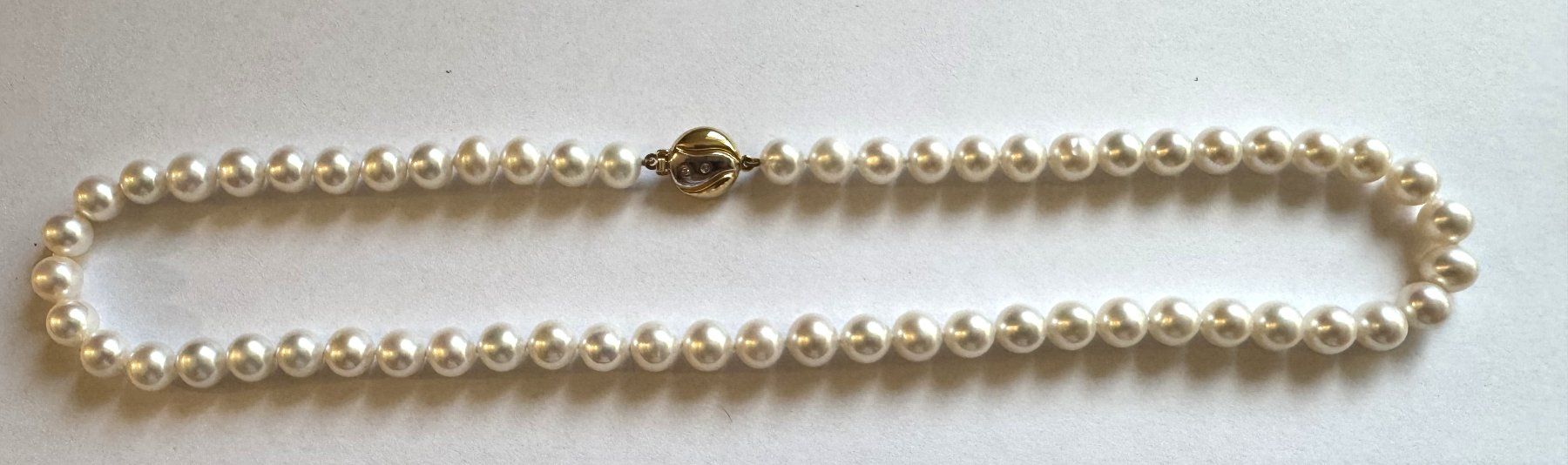 Perle (finte): Perlenkette mit Goldverschluss und Diamanten – Nuovo e nell'imballaggio originale da Hombrechtikon venduto da Harosa 2