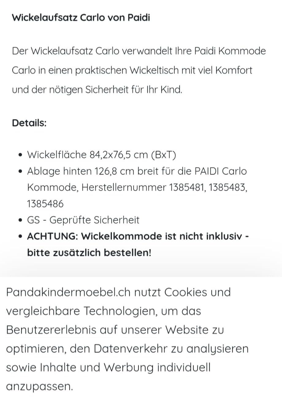 Fasciatoi & Accessori: PAIDI: Wickelaufsatz Carlo – Usato da Hildisrieden venduto da Maefiu 2