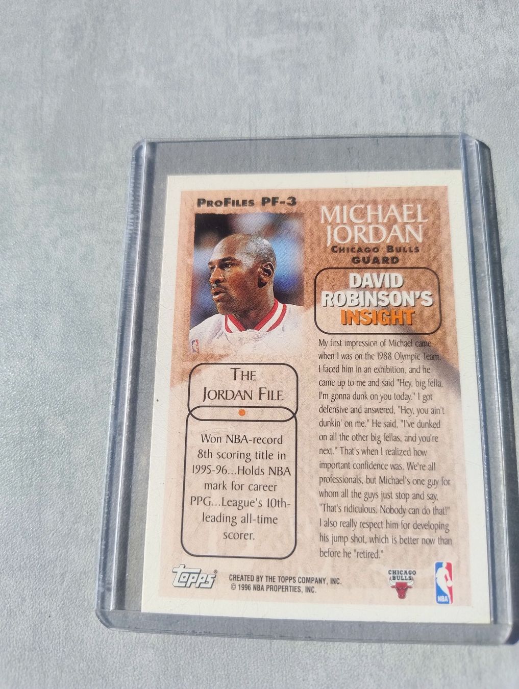 Nba Carte collezionabili: NBA 1996 TOPPS PRO FILES PF-3 MICHAEL JORDAN  – Nuovo (secondo la descrizione) da Martigny venduto da jul_7s5x 2