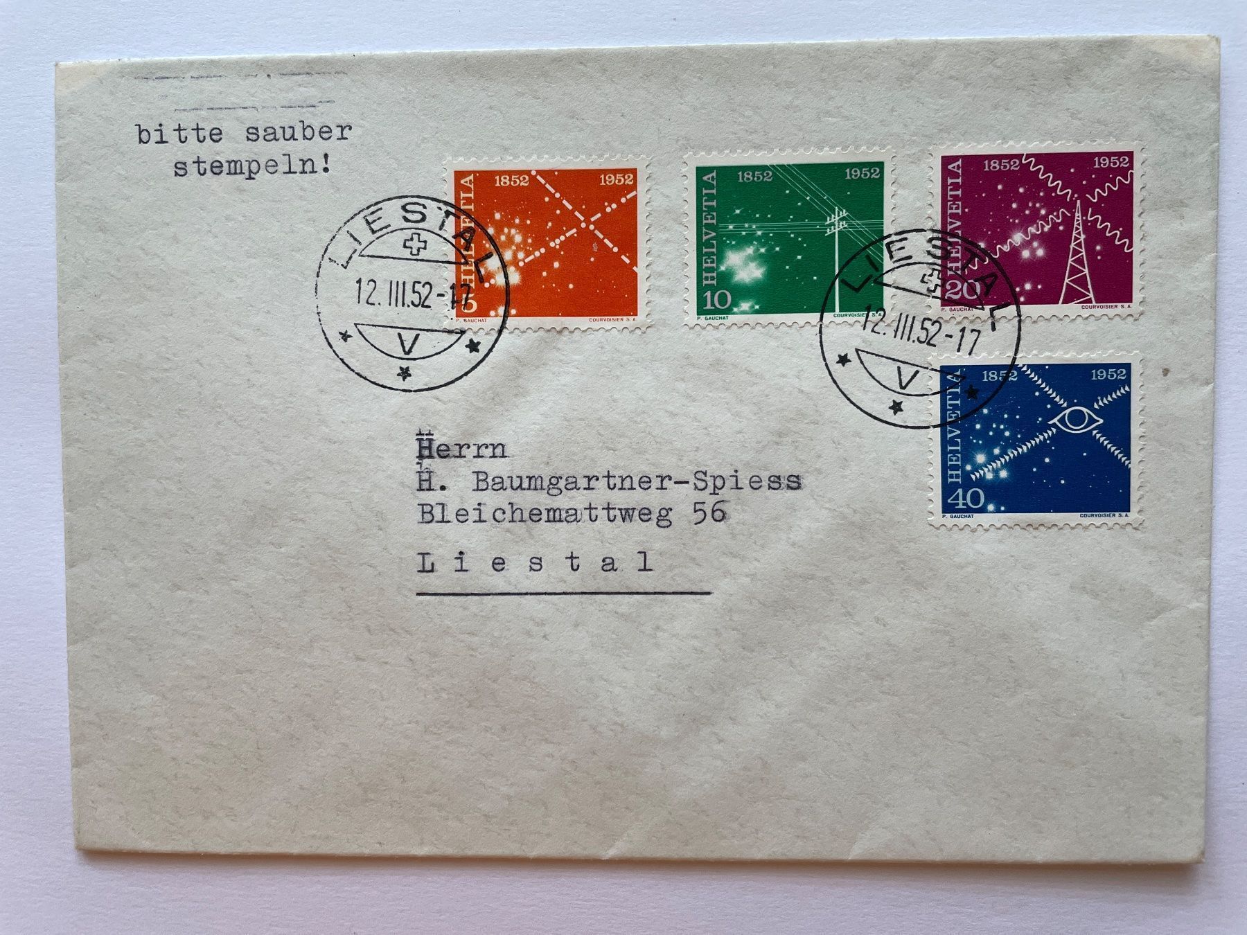 Tutti i francobolli: Briefmarken Schweiz 1952 – Usato da Adligenswil venduto da Treegarden