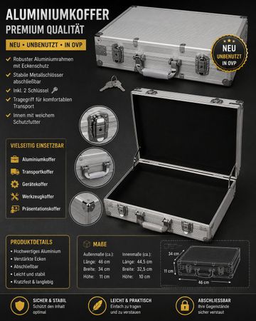 Aluminiumkoffer / Transportkoffer / Werkzeugkoffer – Neu