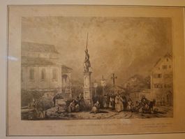 Stich Arnold von Winkelried gerahmt