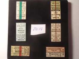 6 ver Alte Schweizer Zugbillette Pins (ZU17)