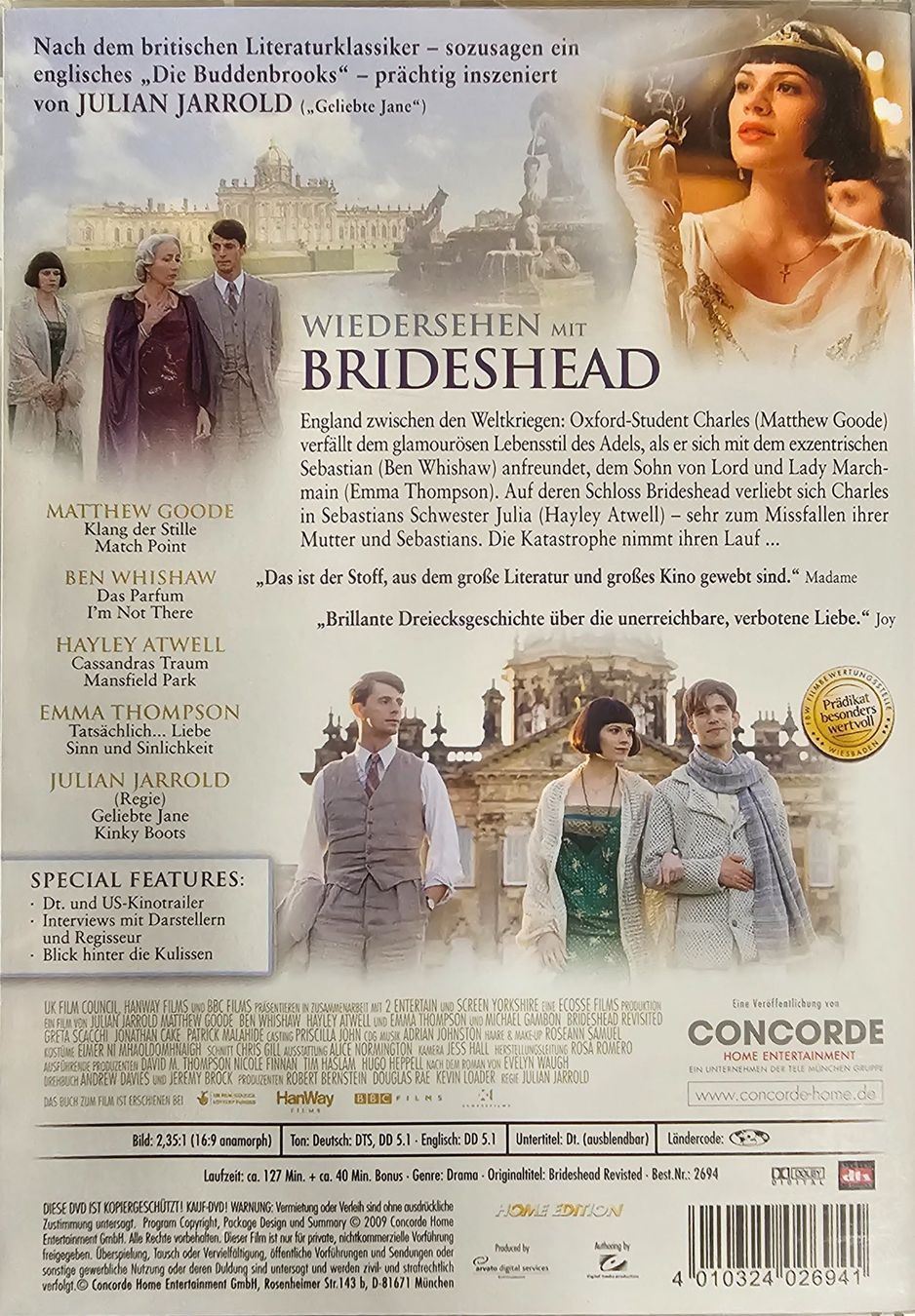 Tutti i DVDs: Wiedersehen mit Brideshead – Usato da Wahlen b. Laufen venduto da Cg10 1