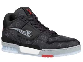 LOUIS VUITTON Eclipse Monogramm Leder Mid Sneakers 43.5 NEU