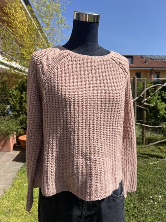 Damen Pullover Chicoree rosa Zopfmuster Grösse S gebraucht