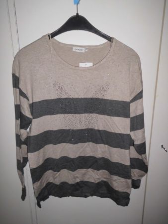 Pull léger beige/gris T. M