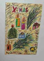 Weihnachtskarte handgezeichnet X-Mas neu