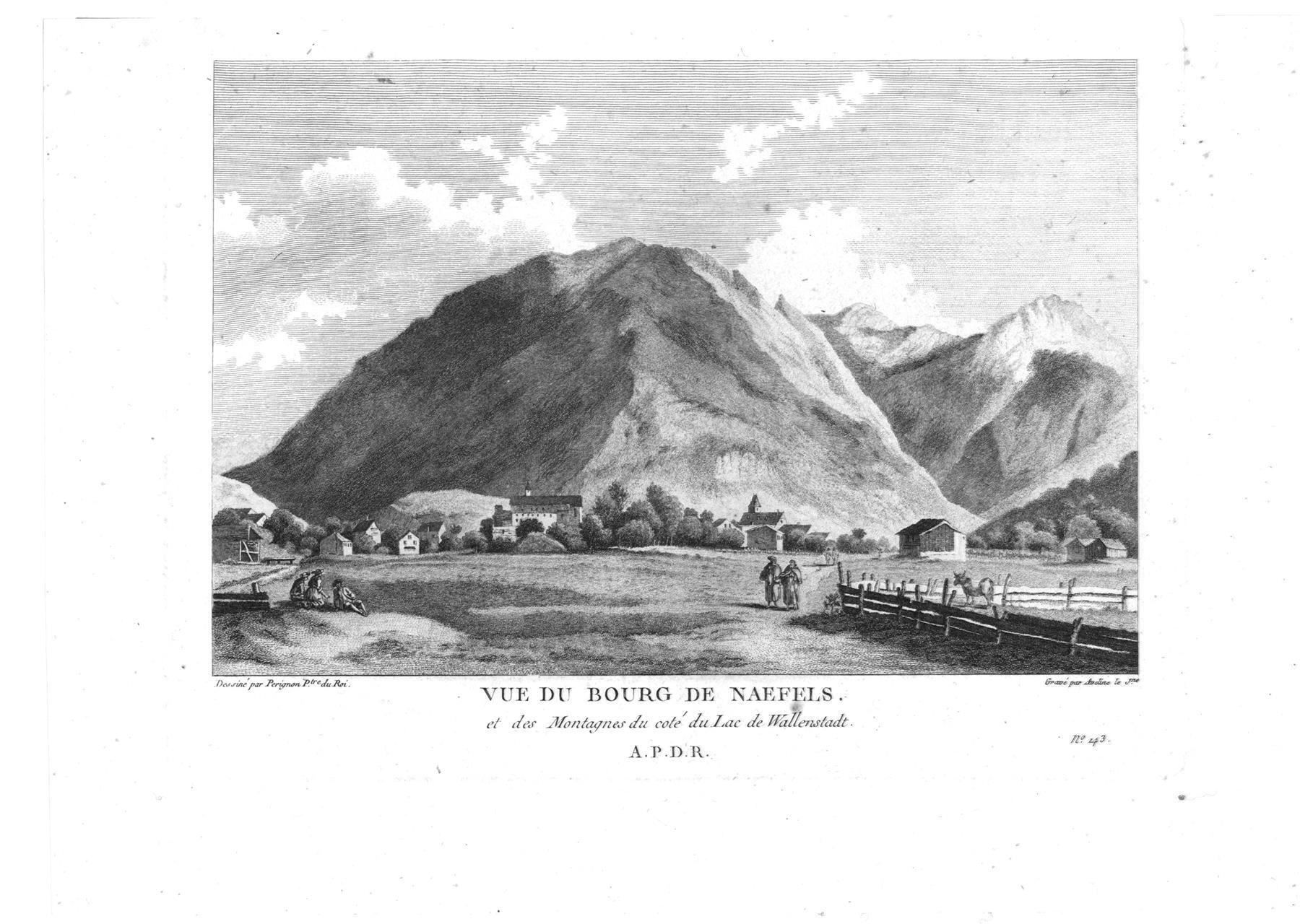 Gravures: Näfels  Originalkupferstich 1780 – D'occasion à Rafz par Helvet32