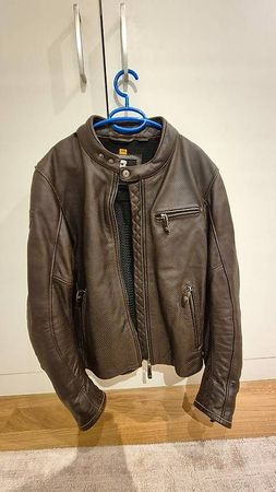 Revit Motorrad-Lederjacke, Braun, Größe 50, inklusive Protek