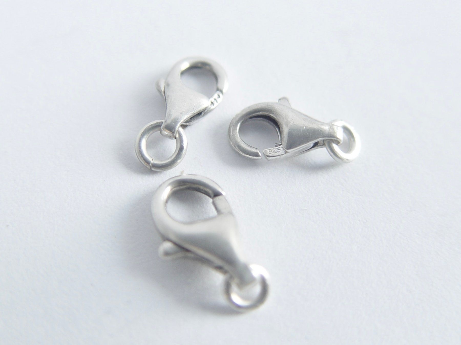 Perlen (unechte): 3 Karabiner Verschlüsse aus Silber – Gebraucht aus Henggart von gernli 1