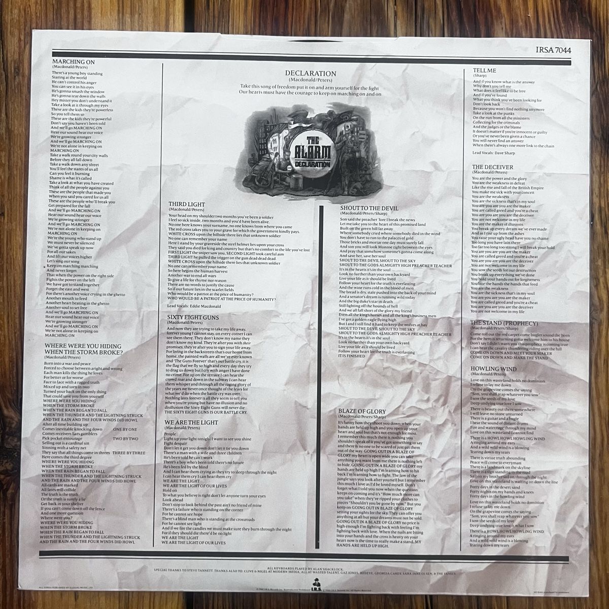 Dischi in vinile: The Alarm Declaration - Vinyl LP – Usato da Umiken venduto da mar_p7n9 3