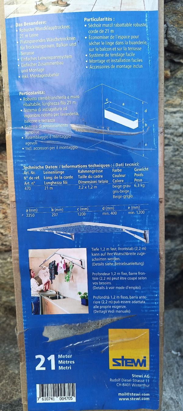 Stewi Séchoirs à linge: Stewi Click Wand Wäsche Ständer – Neuf avec emballage d'origine à Orselina par redpanda 1