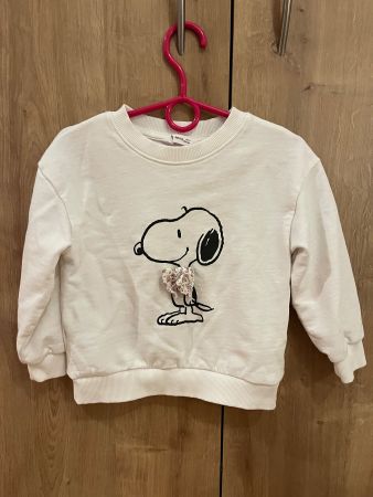 süßer weißer Pullover mit Schleife, Größe 104