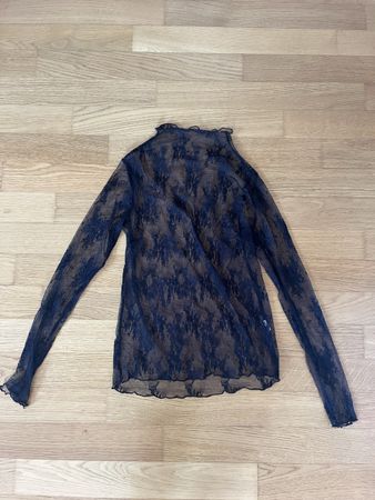 Mesh langarmshirt schwarz
