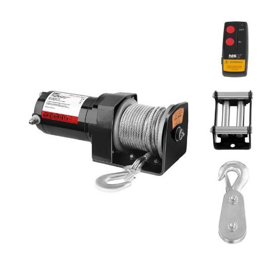 MSW PROPULLATOR 2000-C Elektrische lier 12V 907 kg / 2000 lbs permanente magneetmotor 15 m kabel lengte elektrische kabel offroad kabellier auto