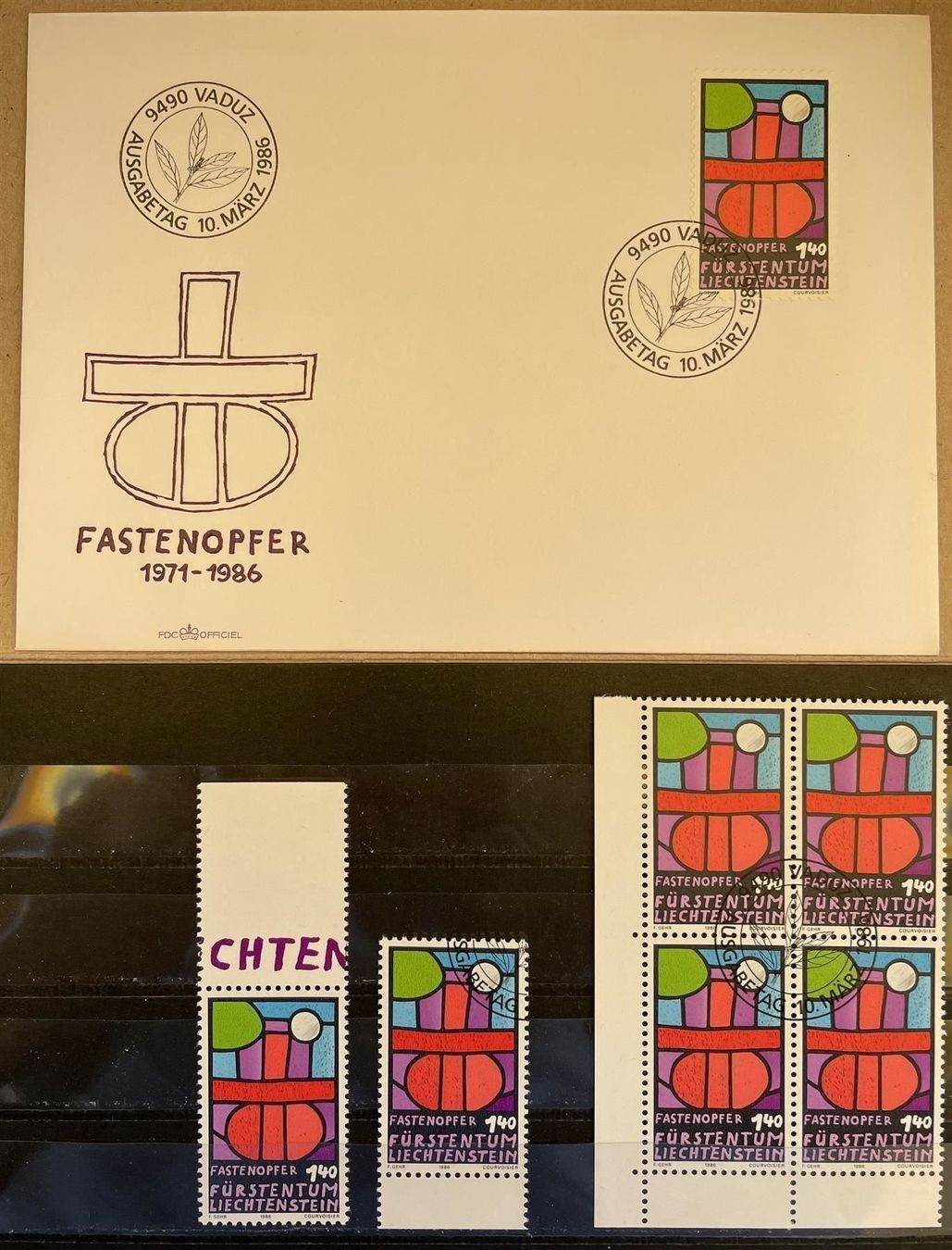 Alle Briefmarken: FL-1986 Fastenopfer mit **/o     KW 16 – Gebraucht aus Eggersriet von stamp303