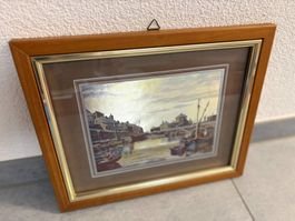 34cm breitx 28 cmhoch Hafenmotiv Kunst Bild