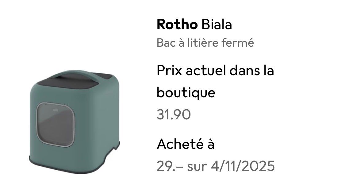 Gattaiole: Bac à litière fermé - Rotho Biala - comme neuf! – Usato da Lausanne venduto da mrossier55