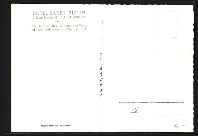 Cartoline postali: AK Biglen, Am Hotel Bären – Usato da Berlin venduto da bartko-reher 1