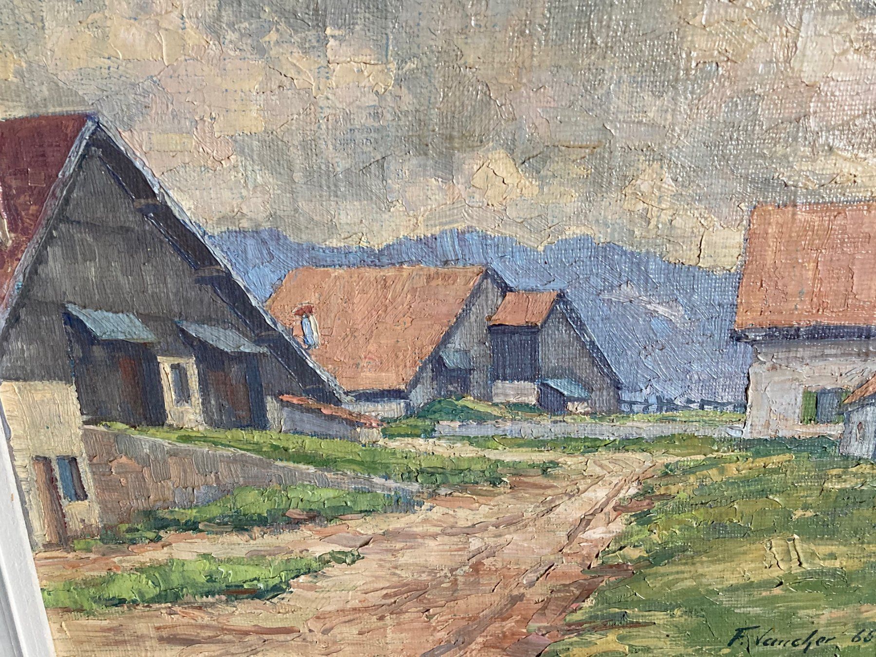 Dipinti: Tableau de Fernand Vaucher, les Bourquins-de-Vent . – Usato da La Chaux-de-Fonds venduto da venteperso5 2