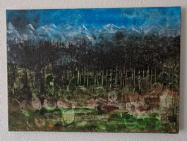 Gemälde " Tannenwald " handmade 46×33