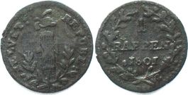 Schweiz HELVETISCHE REPUBLIK 1 Rappen 1801 Billon ss+