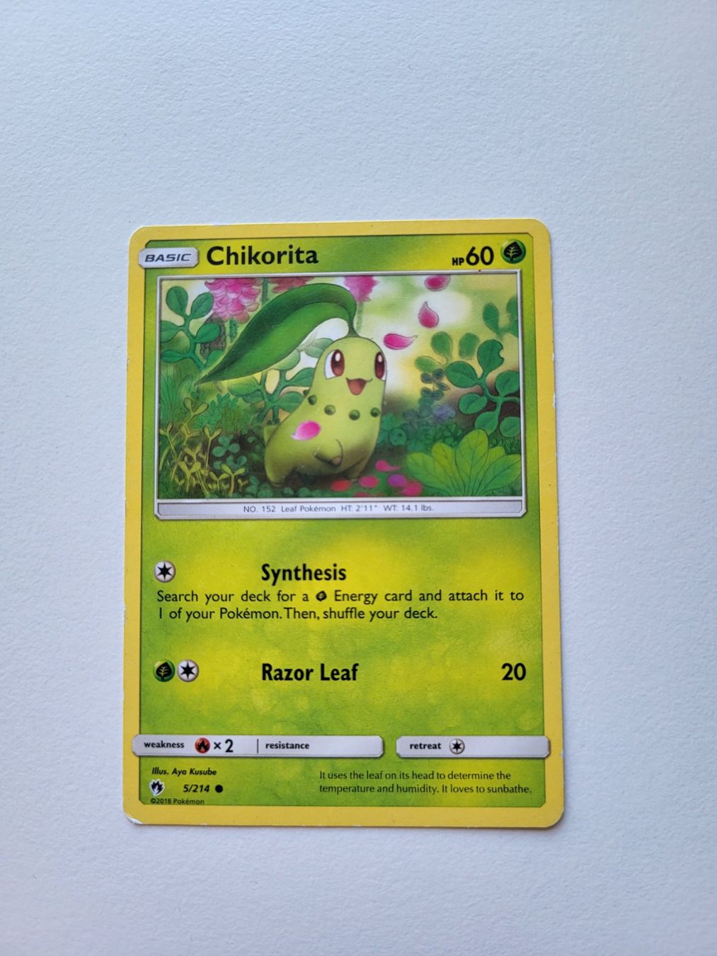 Pokémon Sammelbilder & Trading cards: Chikorita (Lost Thunder 5/214) – Gebraucht aus Erlenbach ZH von ram_mjn5