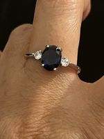 Bague  bleue  ovale zirconium 58 neuve 