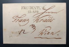 Faltbrief aus FREUDENTHAL 15.4.1840 in Mähren nach Wien