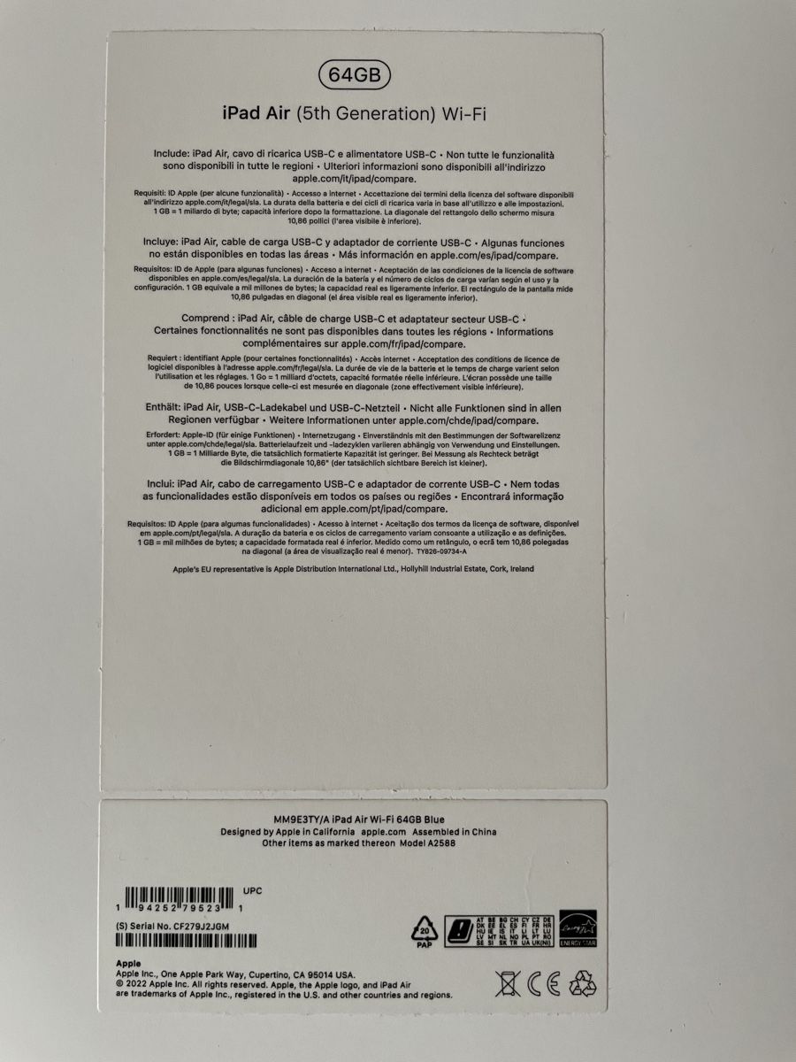 Apple Tablet PC: iPad Air 5. Generation WiFi 64GB – Usato da Davos Monstein venduto da pendragon79 7