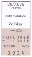 Billette Zürich Stadelhofen - Zollikon