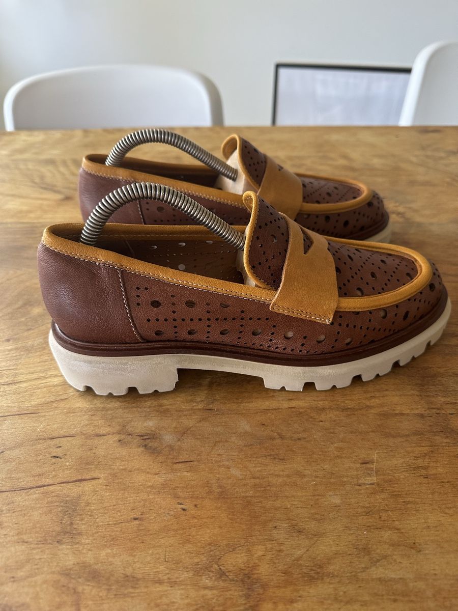 Damenschuhe: Mocassins Mat20 cuir marron perforé pointure 37 – Neu (gemäss Beschreibung) aus Châtelaine von Alexandra.jankowski 1