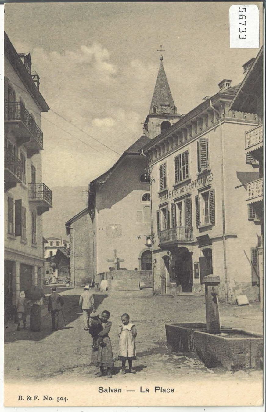 Cartoline postali: Salvan - la Place - animee – Usato da Ettingen venduto da Kartenplanet
