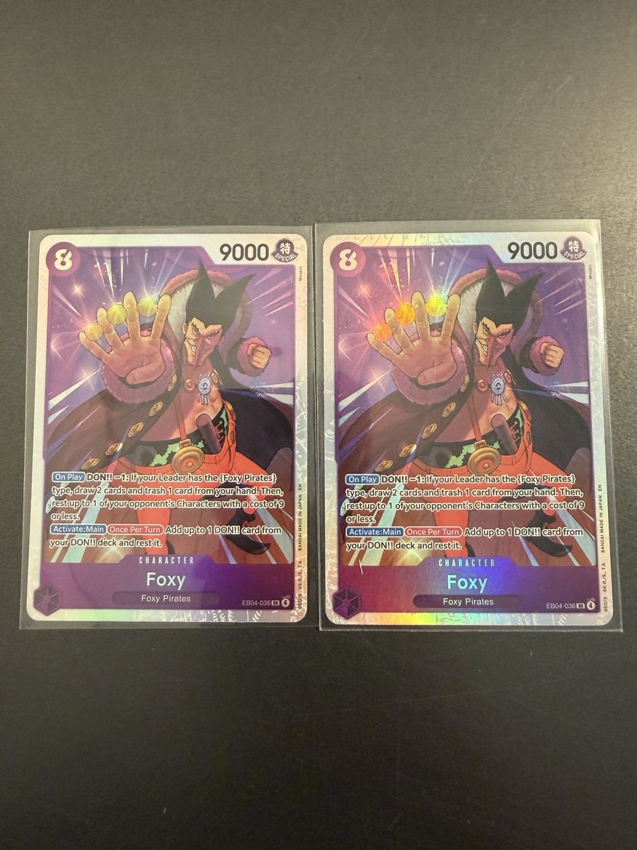 Bandai Sammelbilder & Trading cards: One Piece 2 x Foxy EB04-036 – Gebraucht aus Schöftland von 160grams