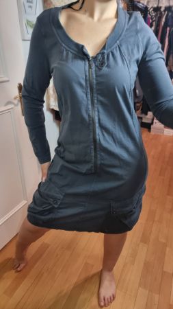 Graues Kleid  Sandwich – Gr.40 (L) – Perfekt für den Herbst
