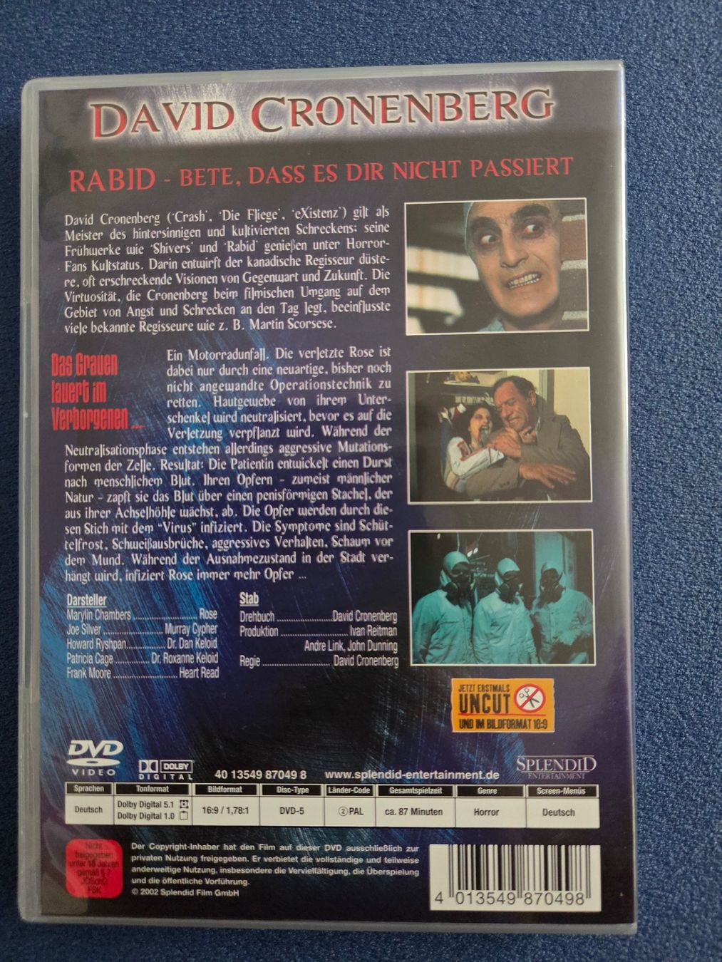 Tutti i DVDs: DVD Rabid David Cronenberg Horror Uncut – Usato da Mollis venduto da Cadillac58 1